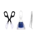 Mini Dustpan Brush Set,Feeding Tongs,Tweezers for Small Animals & Reptiles
