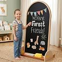 Tiny Land Kids Art Easel, Double-Sided Magnetic Chalkboard & Whiteboard