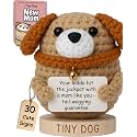 New Mom Gifts for Women - Tiny Dog Crochet With 30 Cute & Empowering Affirmation Cards for Moms - Funny Gift Idea for New Baby, Baby Shower, First Mothers Day| Postpartum Present for Friends, Coworker
