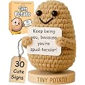 Tiny Potato - Positive Crochet with 30 Swappable Affirmation Cards | Small Gifts for Women, Teen Girls, for Birthday, Mental Health, Friendship, Emotional Support, Encouragement Present Idea for Her