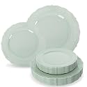 Tinybee 60PCS Sage Green Plates - Heavy Duty Sage Green Disposable Plates