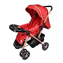 Tinyberg Baby Stroller for 0 to 5 Years, with Reclining Features, Spacious, Cushioned seat | Reversible Handle 360 degree Swivel Wheel | Foot Brakes | Sun & Rain Shade With 25 Kg weight Capacity | Reclining Features Grey