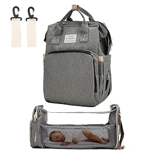 tinyberg diaper bag for mothers for travel 3-in-1 maternity bag with foldable bed amp changing station 11 pockets insulated bottle holders usb port water resistant