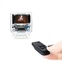 TinyCircuits TinyTV 2 Portable Retro Mini TV – 1.14″ IPS Screen, Preloaded & Uploadable Videos, USB-C Rechargeable, Knob Controls + Tiny Remote (Clear)