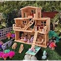 Wooden Big Dollhouse Castle Large with Furniture playset Perfect Birthday Christmas Gift for Girls and boy (3 Story Castle Canadian Pine Export)