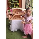 Wooden Big Dollhouse Castle Large with Furniture playset Perfect Birthday Christmas Gift (Big Colour Villa 2 Stories with Garden)