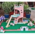Wooden Big Dollhouse Castle Large with Furniture playset Perfect Birthday Christmas Gift (Big Colour Villa 2 Stories with Garden)