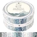 Tinyspool &amp; Co.'s Twirlie Roll 40 Precut Quilting Fabric Strips for Quilting Supplies, Crafting, Sewing, Soft Cotton Strip for Blanket, Rug, Upholstery, Home Decor, and Purse Making, Sage Moonstone