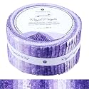 Tinyspool &amp; Co.'s Twirlie Roll 40 Precut Quilting Fabric Strips for Quilting Supplies, Crafting, and Sewing, Soft Cotton Strip for Blanket, Rug, Upholstery, Home Decor, and Purse Making, Royal Purple