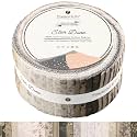 Tinyspool &amp; Co.'s Twirlie Roll 40 Precut Quilting Fabric Strips for Quilting Supplies, Crafting, and Sewing, Soft Cotton Strip for Blanket, Rug, Upholstery, Home Decor, and Purse Making, Star Dune