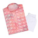 TinySteps Traditional Ethnic Wear Boys Rayon Printed Kurta with Sequin Embroidery and White Cotton Pajama