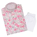 TinySteps Traditional Ethnic Wear Boys Rayon Printed Kurta with Sequin Embroidery and White Cotton Pajama