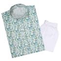 TinySteps Traditional Ethnic Wear Boys Rayon Printed Kurta with Sequin Embroidery and White Cotton Pajama