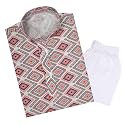 TinySteps Traditional Ethnic Wear Boys Rayon Printed Kurta with Sequin Embroidery and White Cotton Pajama