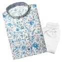 TinySteps Traditional Ethnic Wear Boys Rayon Printed Kurta With Sequin Embroidery and White Cotton Pajama