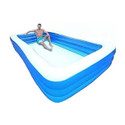 TinyTales 10 Feet Ract Kids Bath Tub with Air Pump Inflatable Swimming Pool