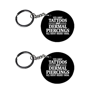 set of 2  circle shape printed wooden keychains tattoos  circle shape keyrings  circle shape keychains printed keyrings