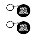 Set of 2 | Circle Shape Printed Wooden Keychains Tattoos | Circle Shape keyrings | Circle Shape Keychains| Printed keyrings