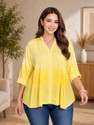 TINZ Women DyedOmbre Casual Yellow Shirt