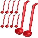 Tioncy 10 Pcs 1 oz Small Ladle 7.1 Inches Long Handle Serving Spoon, Red