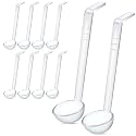 Tioncy 10 Pcs 1 oz Small Ladle 7.1 Inches Long Handle Serving Spoon, Clear