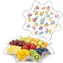 Tioncy 2 Pcs Hibiscus Hawaiian Plastic Bowls 8 Inch Beach Luau Serving Bowls Reusable Candy Dish for Food Snack Fruit Holiday Tableware for Tropical Summer Beach Wedding Birthday Party Supplies