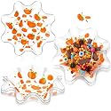Tioncy 2 Pcs Pumpkin Plastic Bowls Thanksgiving Fall Candy Serving Dish