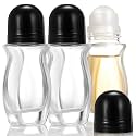 Tioncy 3 Pcs 50ml Empty Glass Roller Bottles, Glass Roller Ball