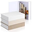 Tioncy 3 Pcs Decorative Linen Faux Book Box Set, Only Size, Multicolor