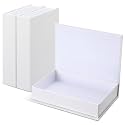 Tioncy 3 Pcs Decorative Linen Faux Book Box Set, Only Size, White