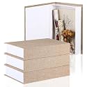 Tioncy 3 Pcs Decorative Linen Faux Book Box Set, Only Size, Khaki
