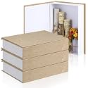 Tioncy 3 Pcs Decorative Linen Faux Book Box Set, Only Size, Beige