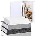 Tioncy 3 Pcs Decorative Linen Faux Book Box Set, Multi Sizes, Monochrome