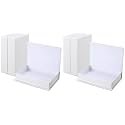 Tioncy 3 Pcs Fake Book Box Neutral Linen Book Box Decorative Faux Prop Storage for Farmhouse Home Decor shelf Table Card Photo DIY Keepsake Gift(8.6 x 6.1 x 1.8 Inch,White) (Pack of 2)