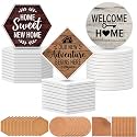 Tioncy 36 Pieces Sublimation Coasters Blank with Cork, Square Hexagon Round