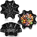 Tioncy 4 Pcs 8 Inch Halloween Spider Web Plastic Candy Bowls
