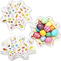Tioncy 4 Pcs Easter Bowls Egg Serving Plastic Candy Dish Bowl 8.3 Inches Easter Snack Tray for Holiday Spring Themed Party Tableware Supplies Decoration