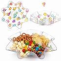Tioncy 4 Pcs Hibiscus Plastic Bowls 8 Inch Hawaiian Luau Candy Bowls Reusable Serving Dish for Snack Fruit Candy Dish Holiday Tableware for Tropical Summer Beach Wedding Birthday Food Party Supplies
