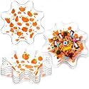 Tioncy 4 Pcs Pumpkin Plastic Bowls Fall Thanksgiving Candy Serving Dish