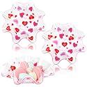 Tioncy 4 Pcs Valentine's Day Plastic Bowls Conversation Heart Bowls 8 Inches Pink and Red Serving Tray Snack Candy Dish Plates for Valentines Wedding Party Supplies