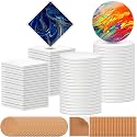 Tioncy 72 Pieces Sublimation Coasters Blank with Cork, Square Round
