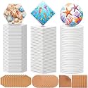 Tioncy 72 Pieces Sublimation Coasters Blank with Cork, Square Hexagon Round