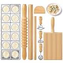 Tioncy 9 Pcs Ravioli Mold Kit, Classic Gnocchi Board with Ravioli Mold Set