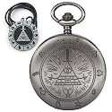 Tiong Weird Town Triangle Devil Quartz Pocket Watch Gravity Bill Cipher Fall Time Necklace Pendant Clock Gifts