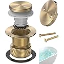 Tip-Toe Bathtub Drain Kit with Hair Catcher, Brushed Gold