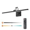 Tipace Hard-Wired LED Picture Light Fixtures,23.6IN 3CCT Dimmable Metal Artwork Display Lamp with Remote Control,Black Modern Picture Frame Lights for Paintings