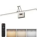 Tipace Hard-Wired LED Picture Light for Wall,3CCT Dimmable/Timer Off Dartboard Light Full Metal Artwork Display Lamp with Remote Control,Brushed Nickel Modern Picture Frame Lights for Paintings 23.6IN