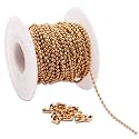 Tiparts 30 Feet 18K Gold Stainless Steel Ball Chains &amp;20 Connectors (2.4mm)