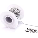 Tiparts 30 Feet Stainless Steel Ball Chains with 20 Connectors (1.5mm)