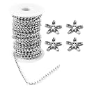 Tiparts 30 Feet Stainless Steel Ball Chains with 20 Connectors (4mm)
